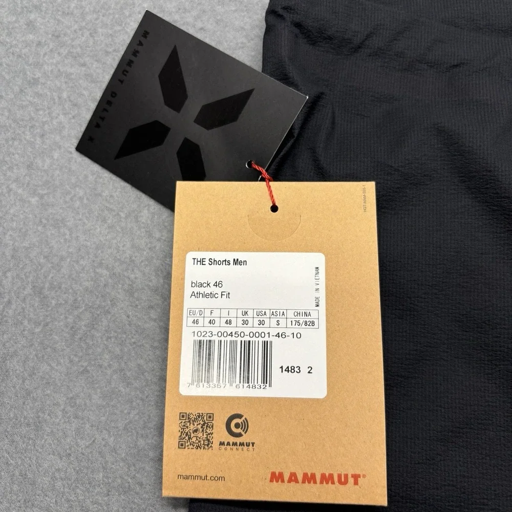 NEW Mammut THE Shorts Mens 46 Ultra Lightweight Black Outdoor Athletic 35x8